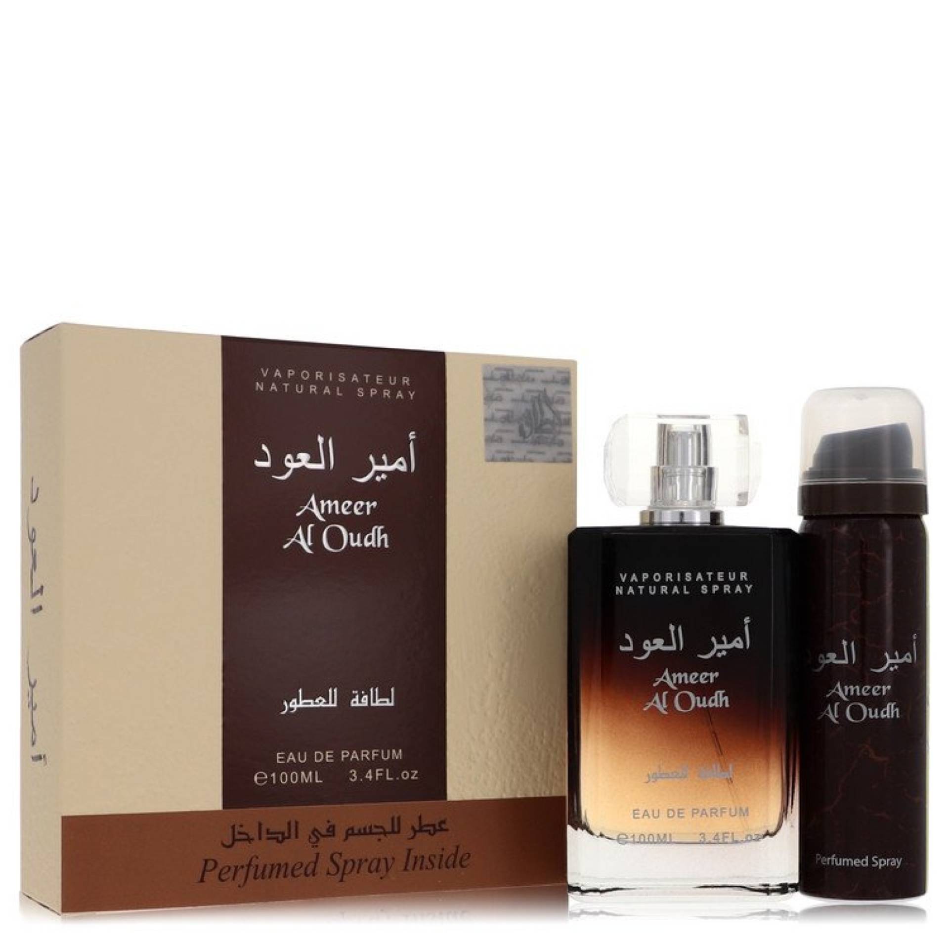 Lattafa Ameer Al Oudh Gift Set -- 100 ml Eau De Parfum Spray + 50 ml Perfumed Spray von Lattafa