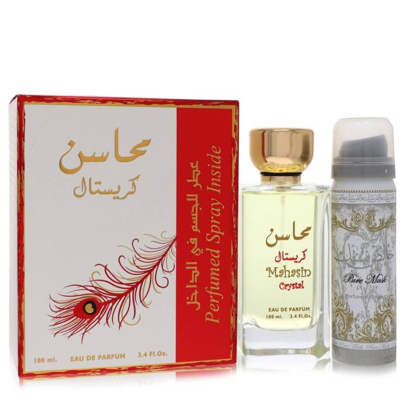 Lattafa Mahasin Crystal Eau De Parfum Spray with 51 ml Deodorant Spray 101 ml von Lattafa