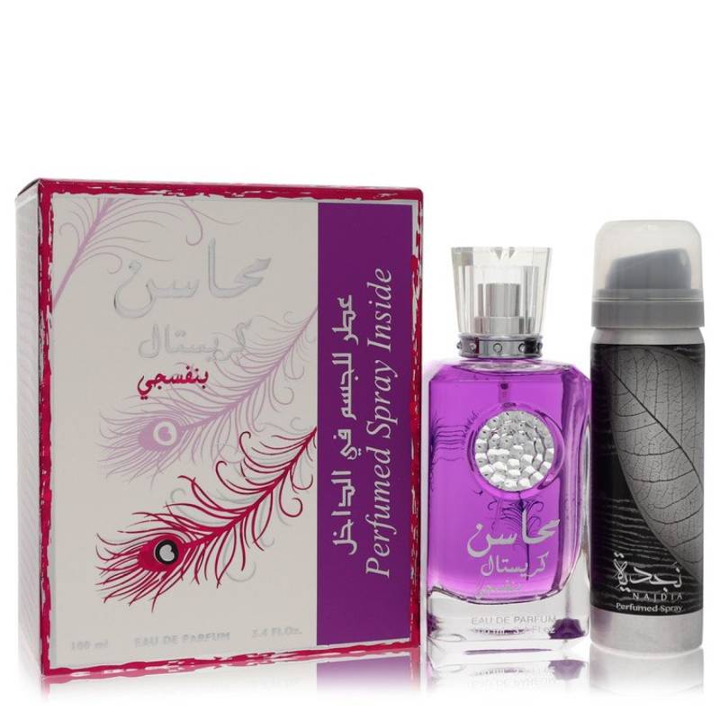 Lattafa Mahasin Crystal Violet Eau De Parfum Spray with 51 ml Deodorant Spray 101 ml von Lattafa