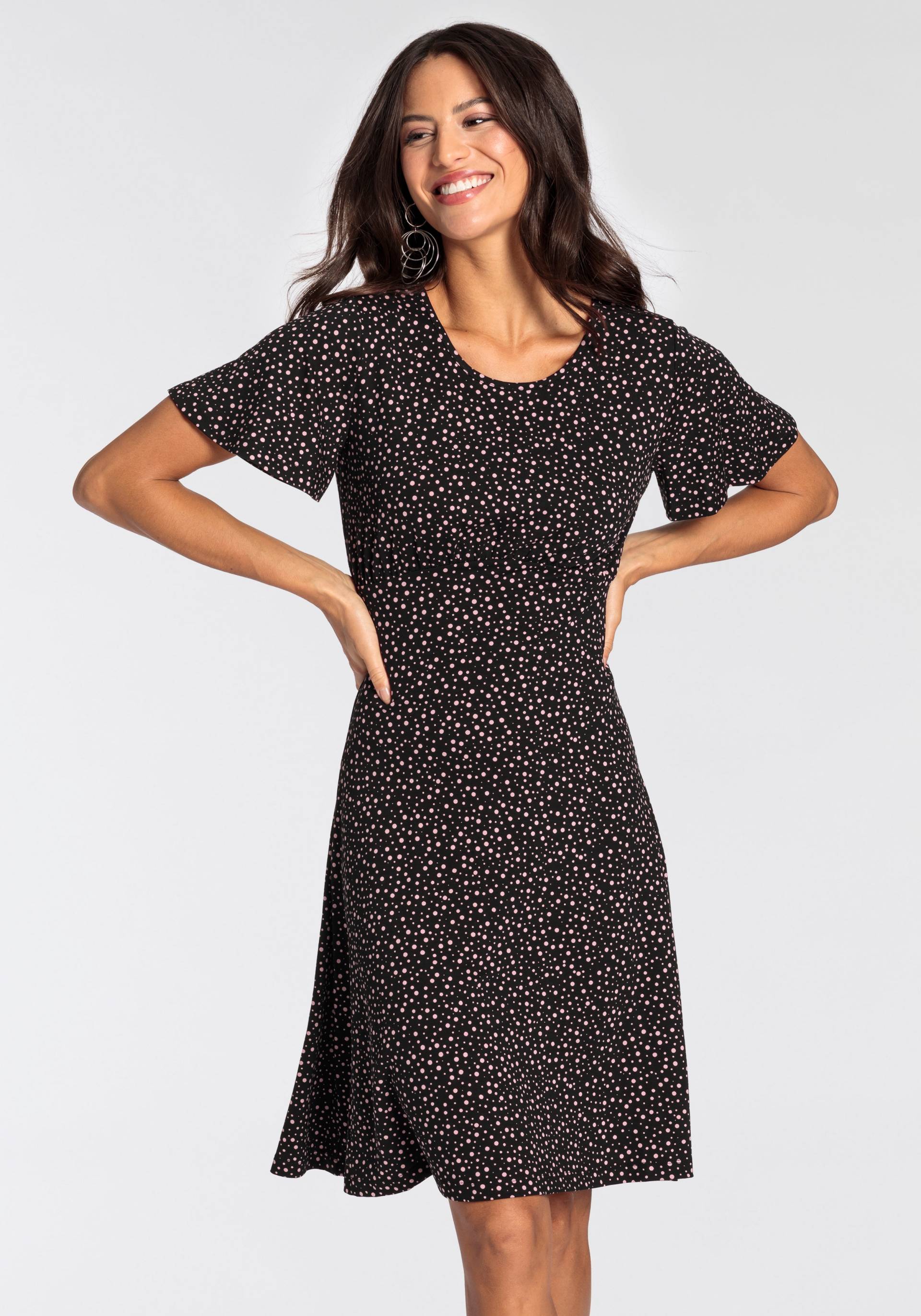 Laura Scott Jerseykleid, kurzes Kleid, femininer Look, aus Single-Jerseystoff, halbarm Laura Scott Jerseykleid, kurzes Kleid, femininer Look, aus Single-Jerseystoff, halbarm von Laura Scott