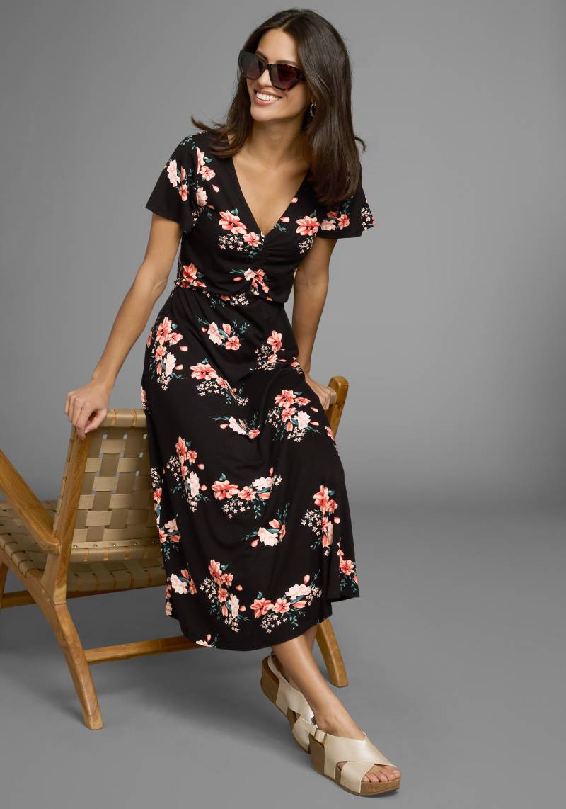 Laura Scott Sommerkleid, mit romantischem Blumendruck und Raffung, Midikleid - NEUE KOLLEKTION von Laura Scott