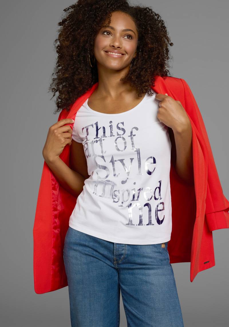 Laura Scott T-Shirt, sehr figurbetont, mit frischem Print, Rundhals, für die Freizeit von Laura Scott