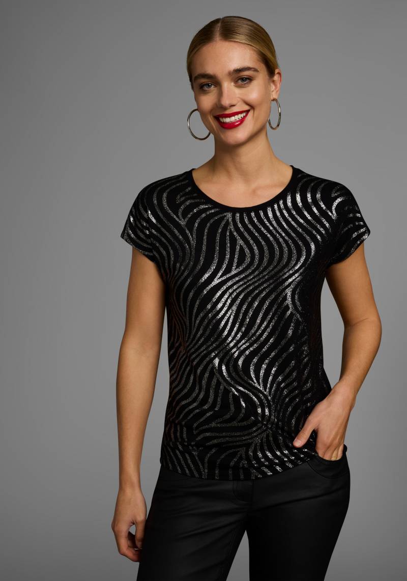 Laura Scott Rundhalsshirt, Kurzarm, figurumspielend, aus elastischem Single Jersey von Laura Scott