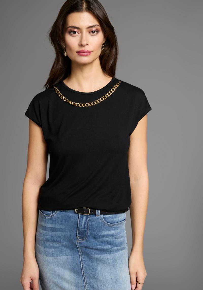 Laura Scott Rundhalsshirt, mit goldfarbener Zierkette von Laura Scott
