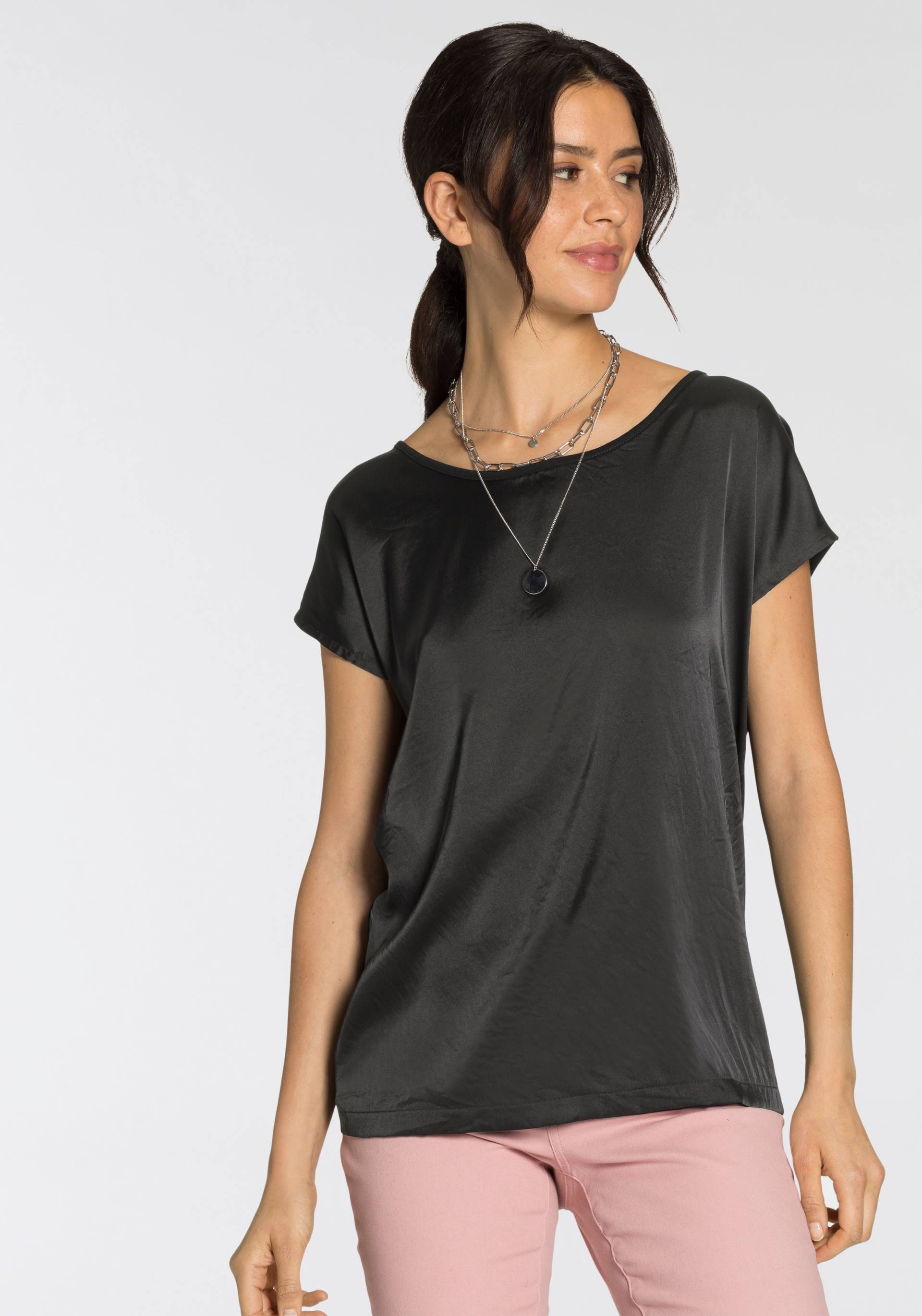 Laura Scott Shirtbluse, aus Satin und Jersey von Laura Scott