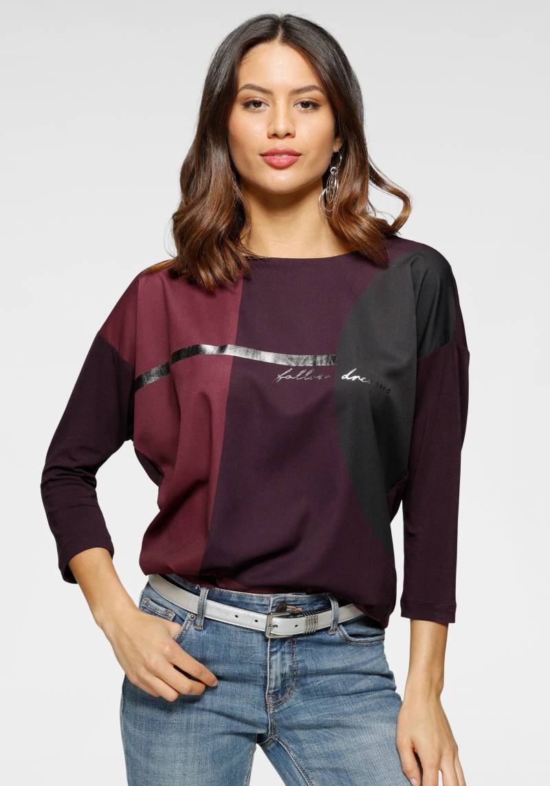 Laura Scott Hemdbluse, im Materialmix mit Folienprint von Laura Scott