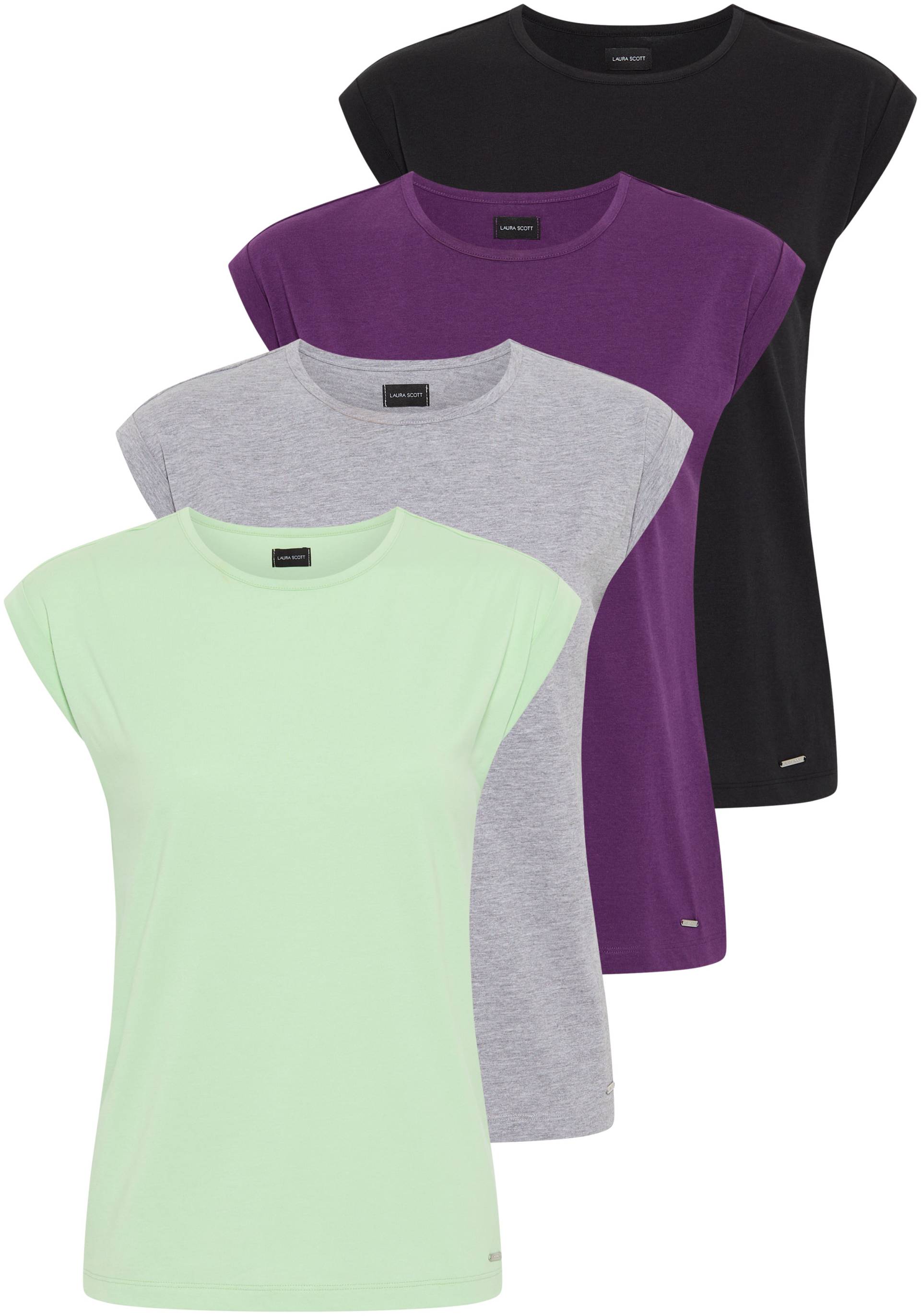 Laura Scott T-Shirt, (4 tlg.), in modernen Farben - NEUE KOLLEKTION von Laura Scott