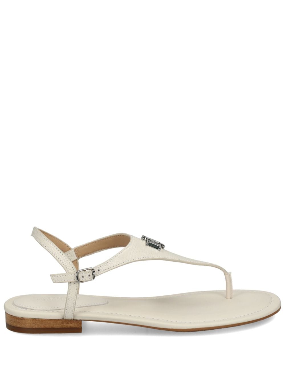 Lauren Ralph Lauren Ellington lizard-embossed leather sandals - White von Lauren Ralph Lauren