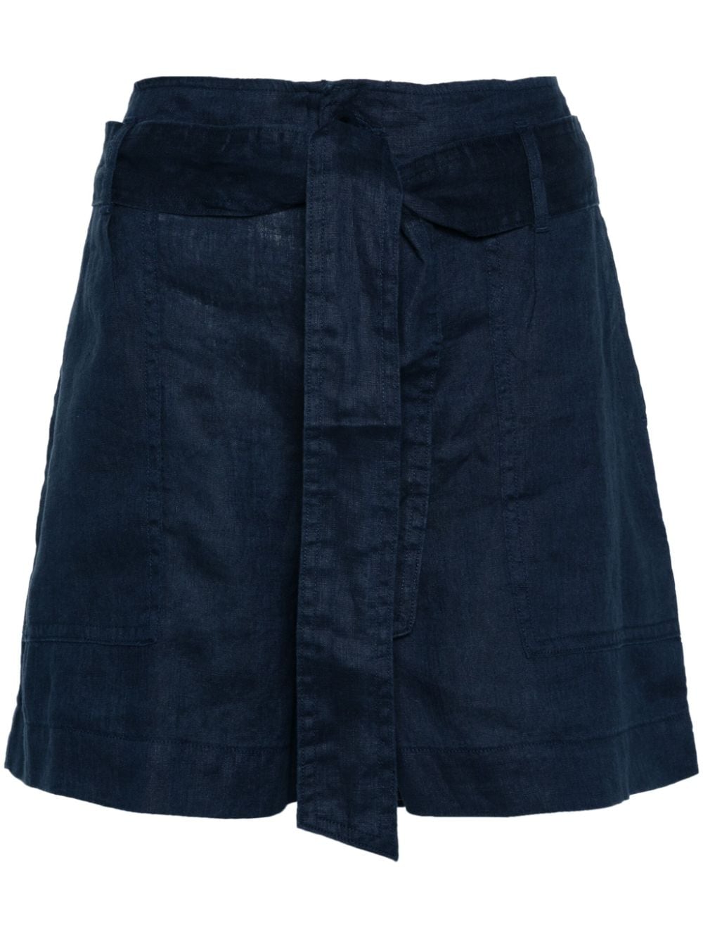 Lauren Ralph Lauren belted linen shorts - Blue von Lauren Ralph Lauren