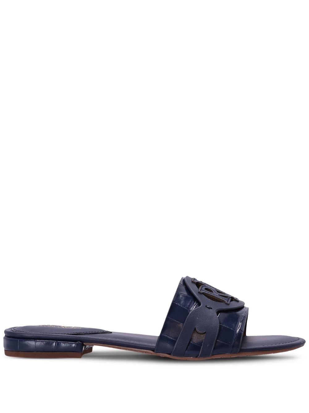 Lauren Ralph Lauren logo-appliqué flat sandals - Blue von Lauren Ralph Lauren