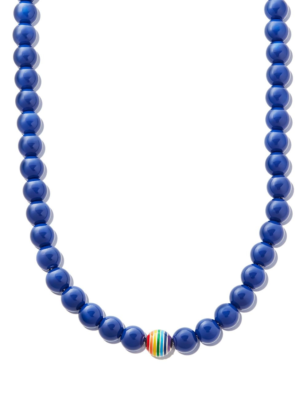 Lauren Rubinski 14kt white gold beaded necklace - Blue von Lauren Rubinski