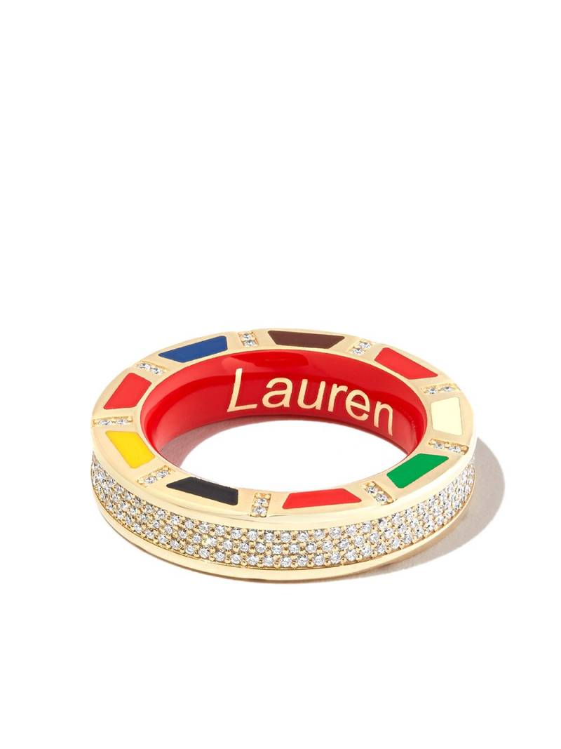 Lauren Rubinski 14kt yellow and white gold diamond ring - Multicolour von Lauren Rubinski