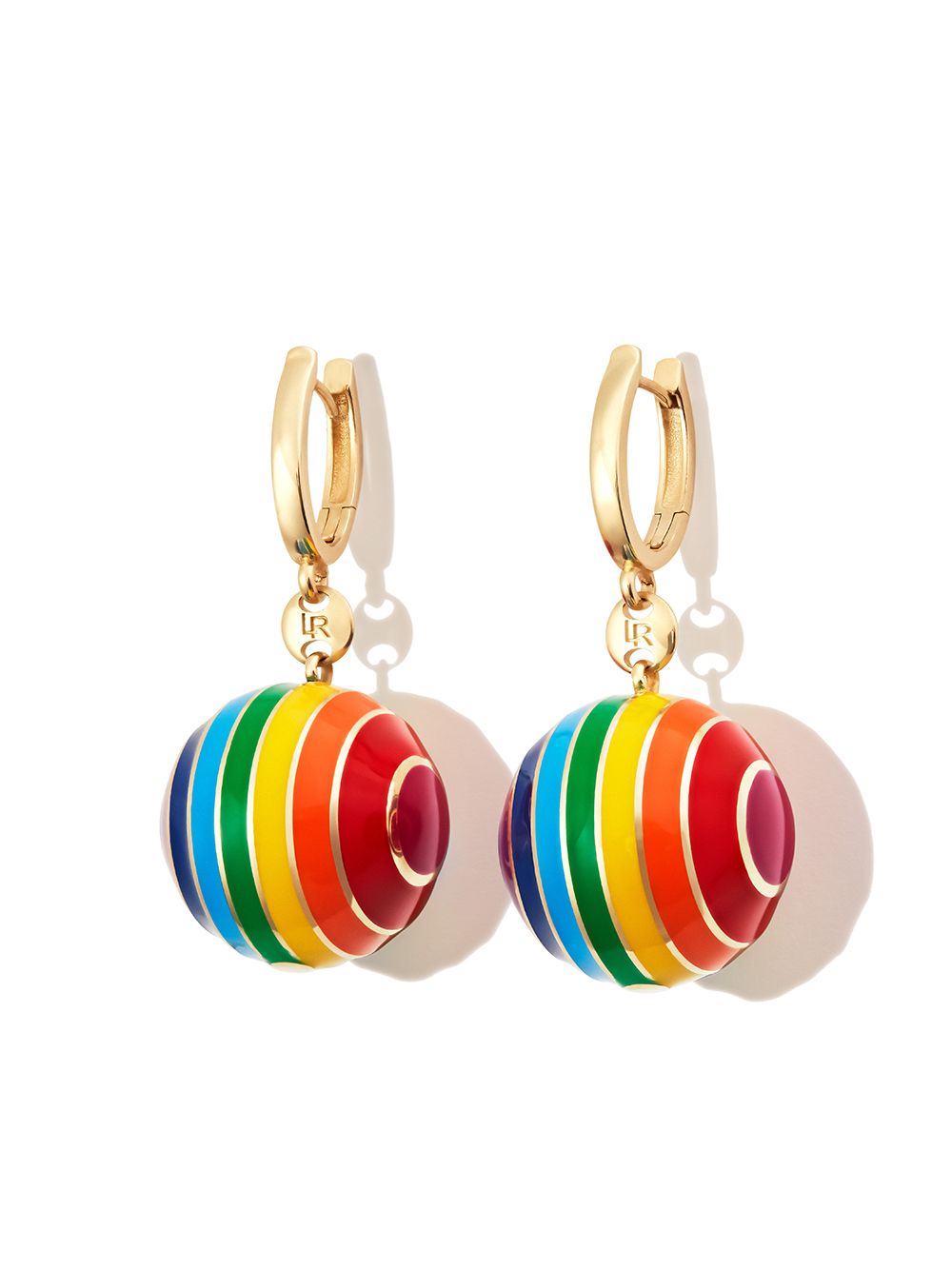 Lauren Rubinski 14kt yellow gold enamel drop earrings - Multicolour von Lauren Rubinski