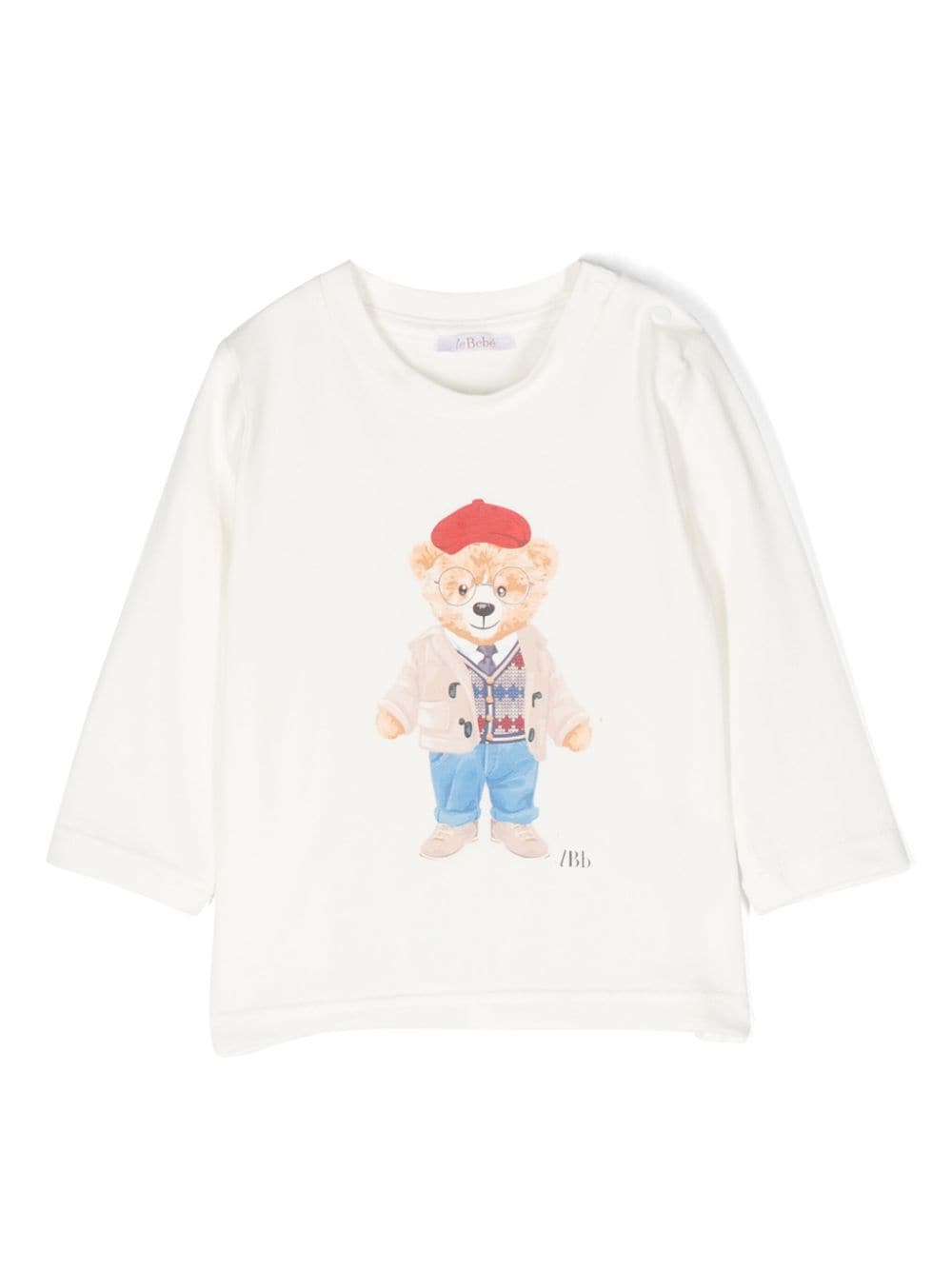 Le Bebé Enfant bear-print crew-neck sweatshirt - White von Le Bebé Enfant
