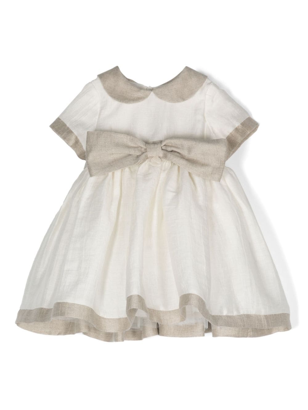 Le Bebé Enfant contrasting-trim voluminous dress - White von Le Bebé Enfant