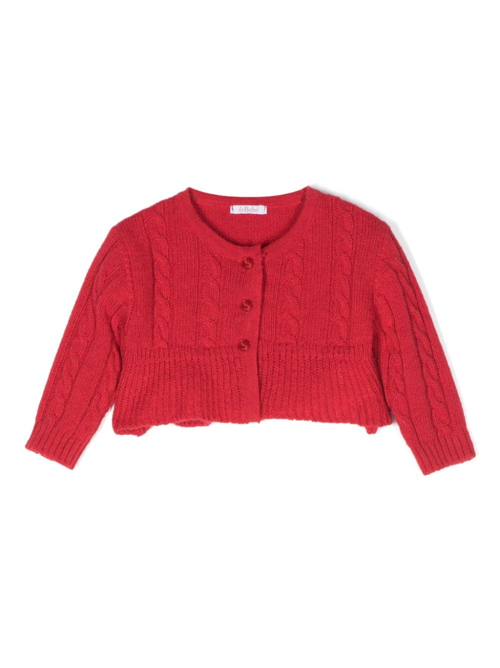 Le Bebé Enfant cropped cable-knit cardigan - Red von Le Bebé Enfant