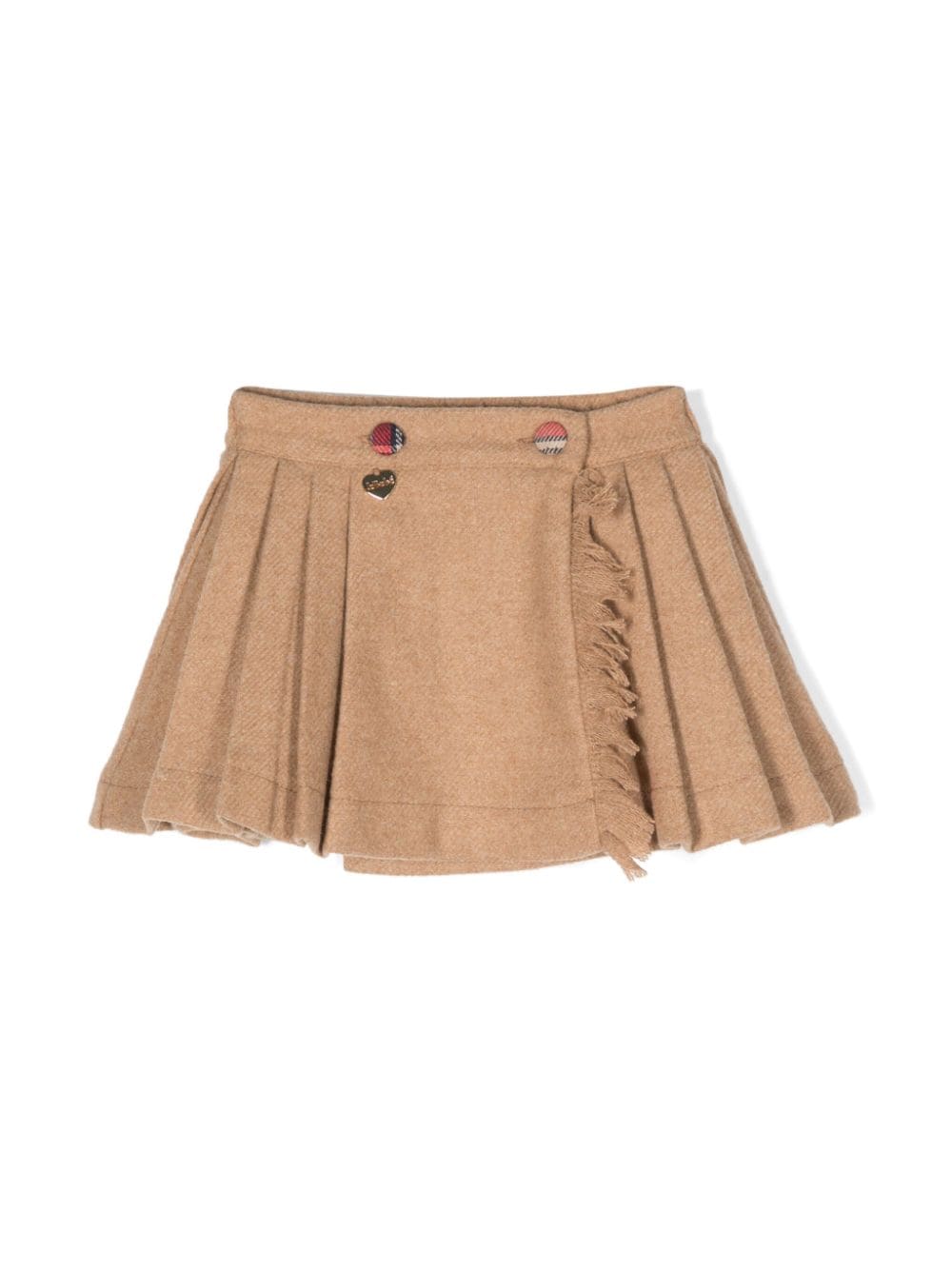 Le Bebé Enfant fringed-edge pleated miniskirt - Brown von Le Bebé Enfant