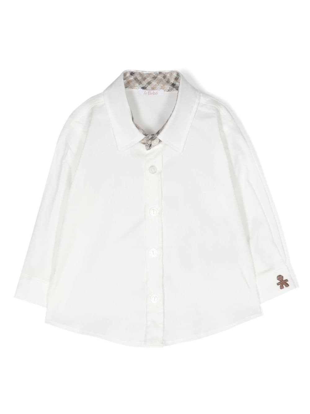 Le Bebé Enfant gingerbread man-embroidered cotton shirt - White von Le Bebé Enfant