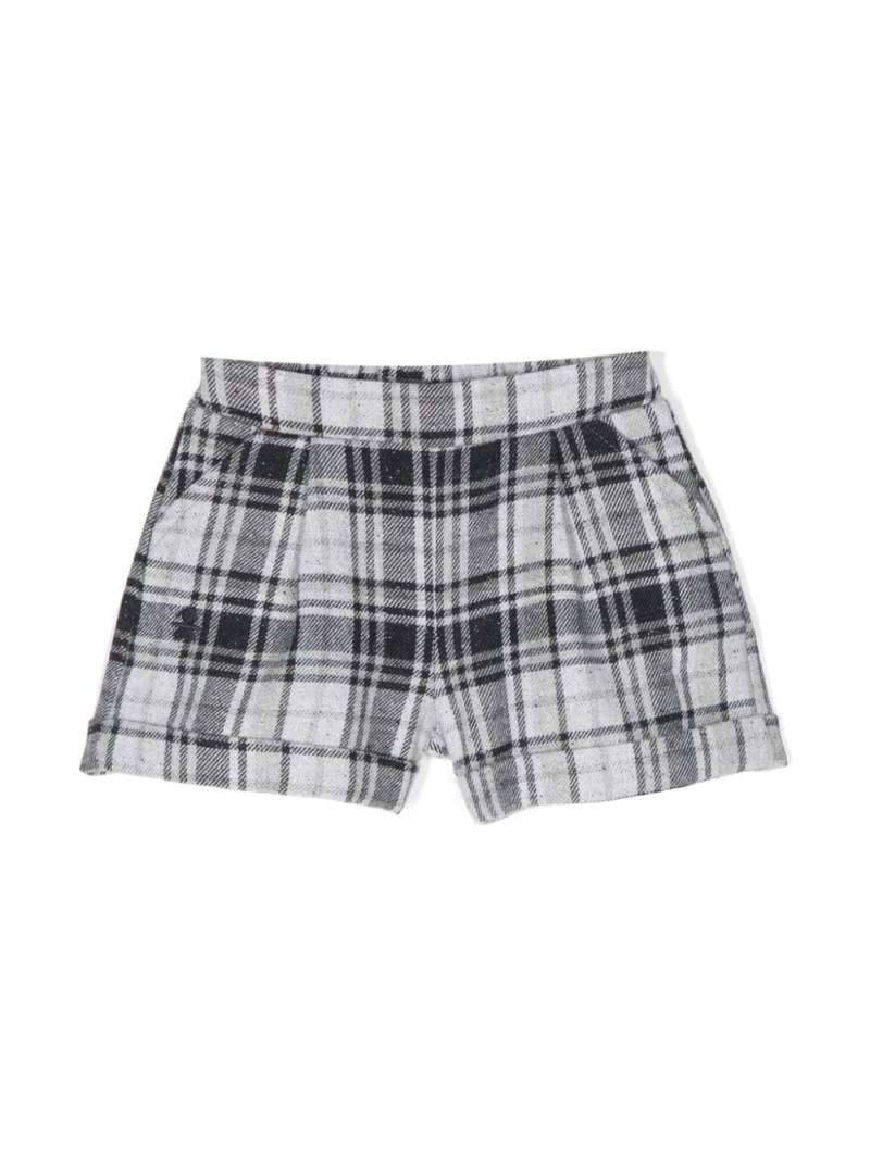 Le Bebé Enfant logo-embroidered plaid shorts - Grey von Le Bebé Enfant