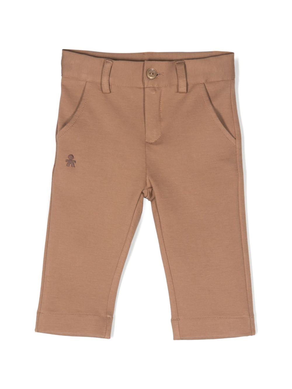 Le Bebé Enfant logo-patch skinny trousers - Brown von Le Bebé Enfant