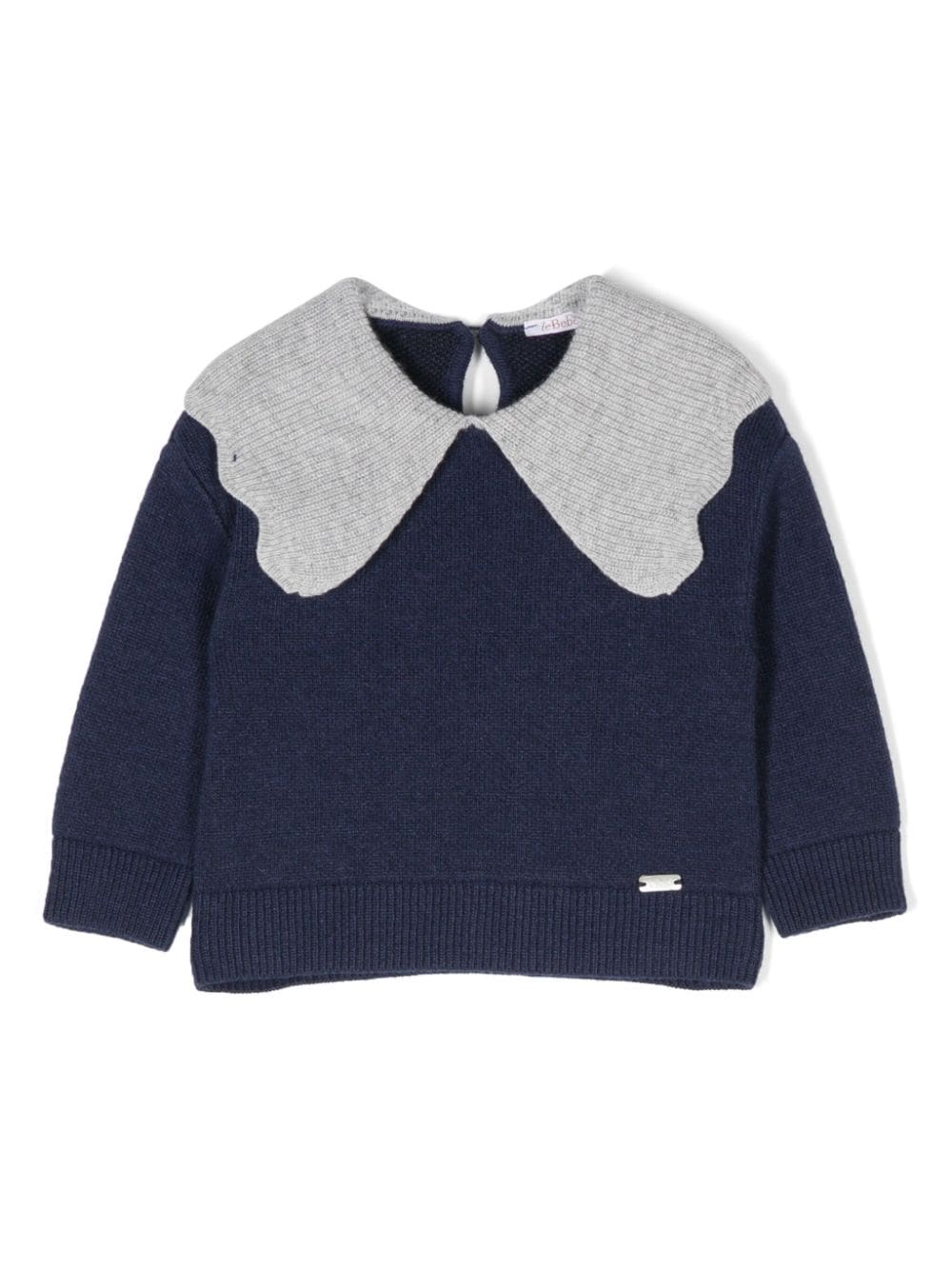 Le Bebé Enfant logo-plaque scallop-collar jumper - Blue von Le Bebé Enfant