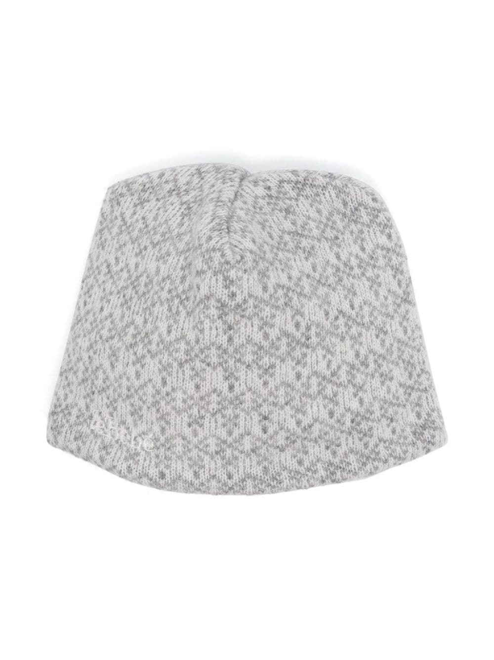 Le Bebé Enfant mélange-effect intarsia-knit beanie - Grey von Le Bebé Enfant