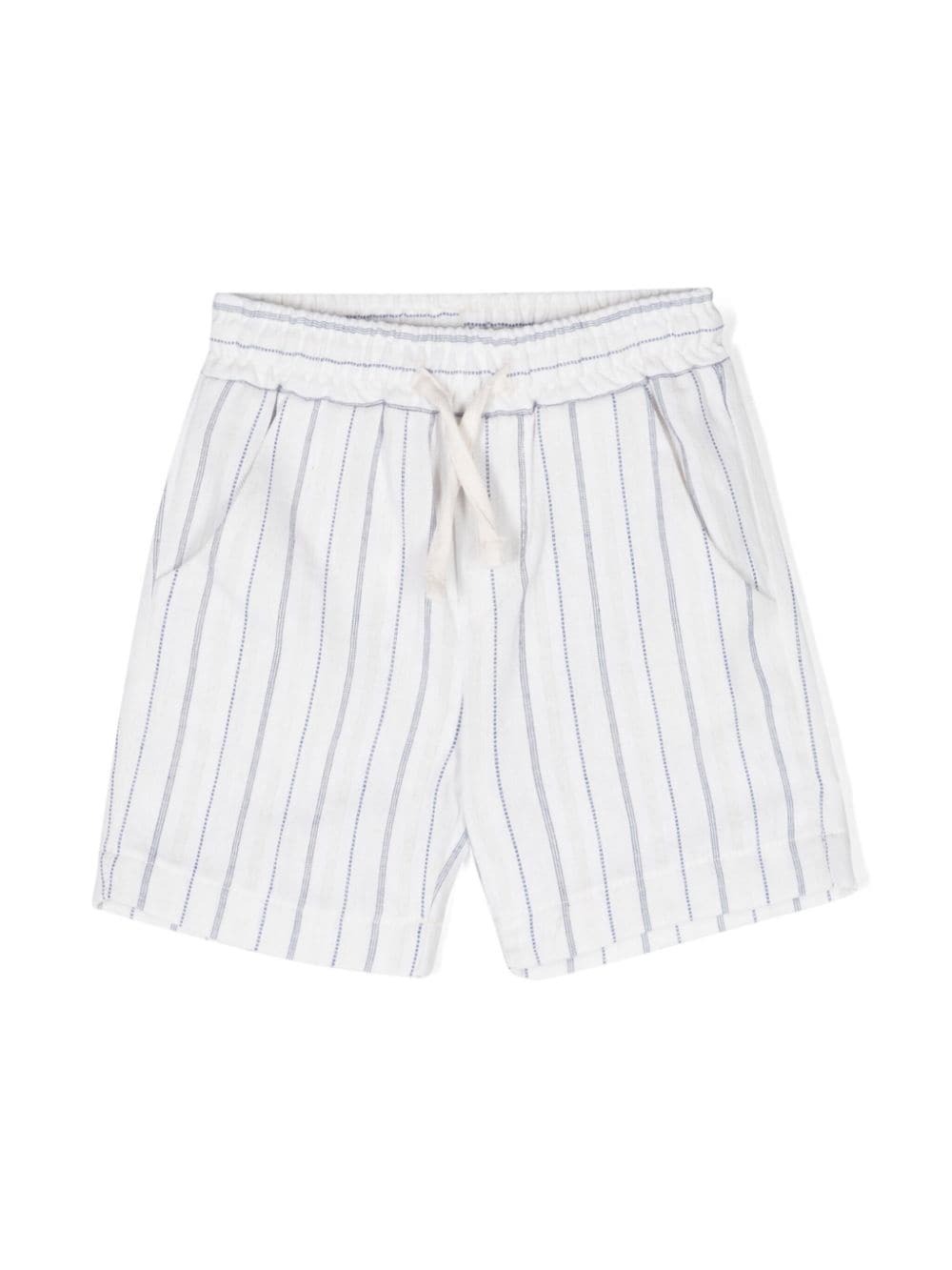 Le Bebé Enfant striped mid-rise shorts - White von Le Bebé Enfant