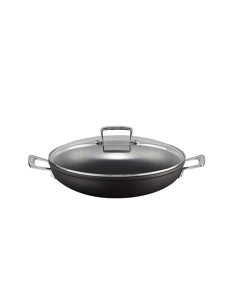 LE CREUSET Aluminium-Antihaft Profipfanne mit Glasdeckel 30cm Schwarz schwarz LE CREUSET Aluminium-Antihaft Profipfanne mit Glasdeckel 30cm Schwarz schwarz von Le Creuset