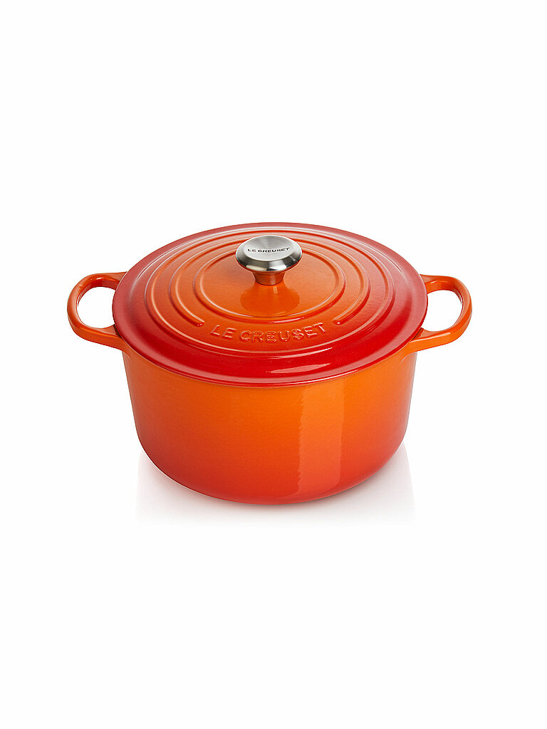 LE CREUSET Bräter rund hoch Signature 24cm (Ofenrot) orange von Le Creuset