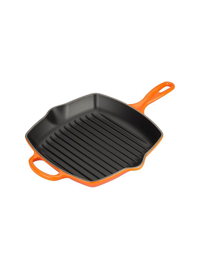 LE CREUSET Grillpfanne quadratisch 26x26cm Signature (Ofenrot) orange von Le Creuset