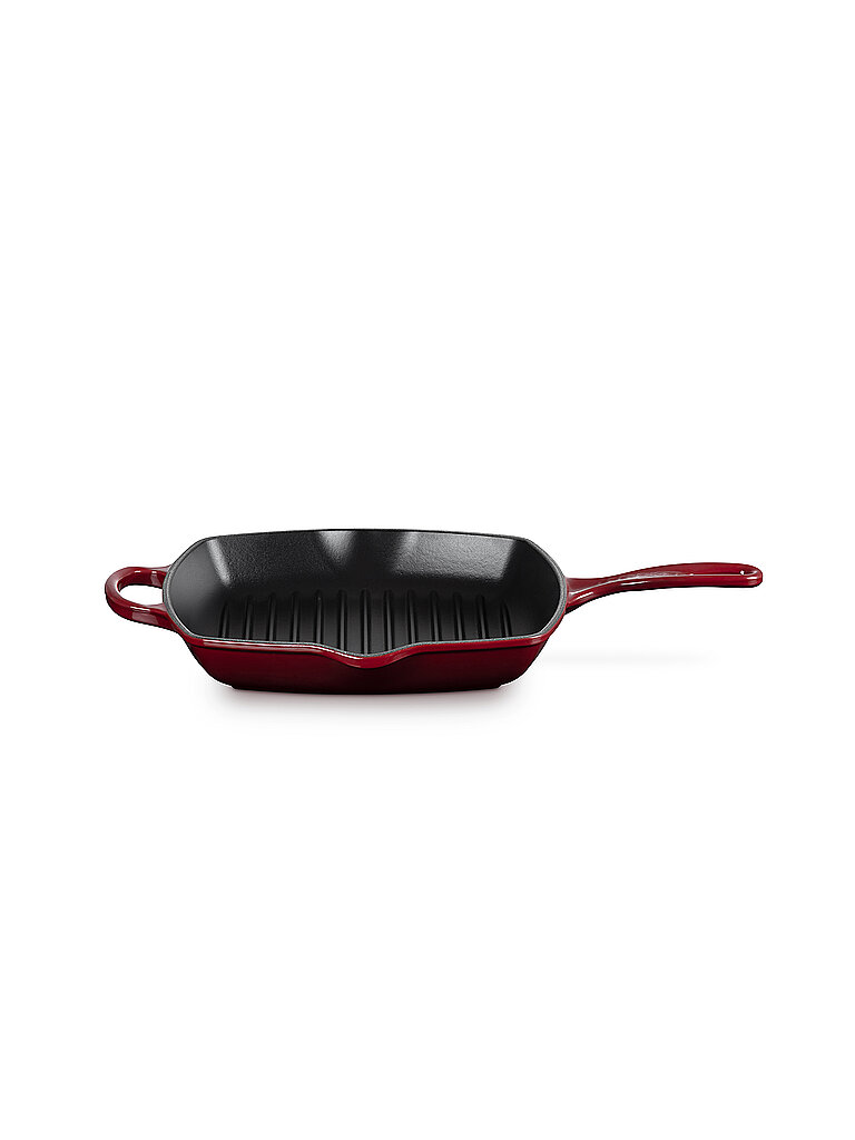 LE CREUSET Grillpfanne quadratisch SIGNATURE 26x26cm Rhone dunkelrot von Le Creuset