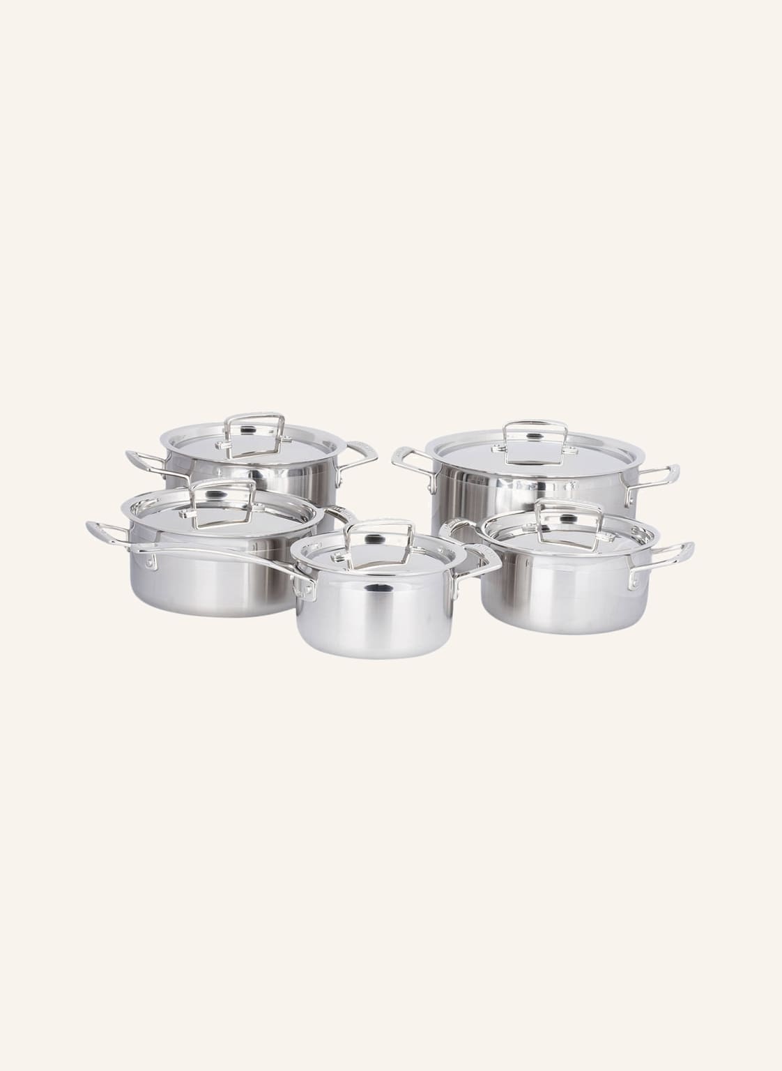 Le Creuset 5-Tlg.Topfset 3-Ply silber Le Creuset 5-Tlg.Topfset 3-Ply silber von Le Creuset