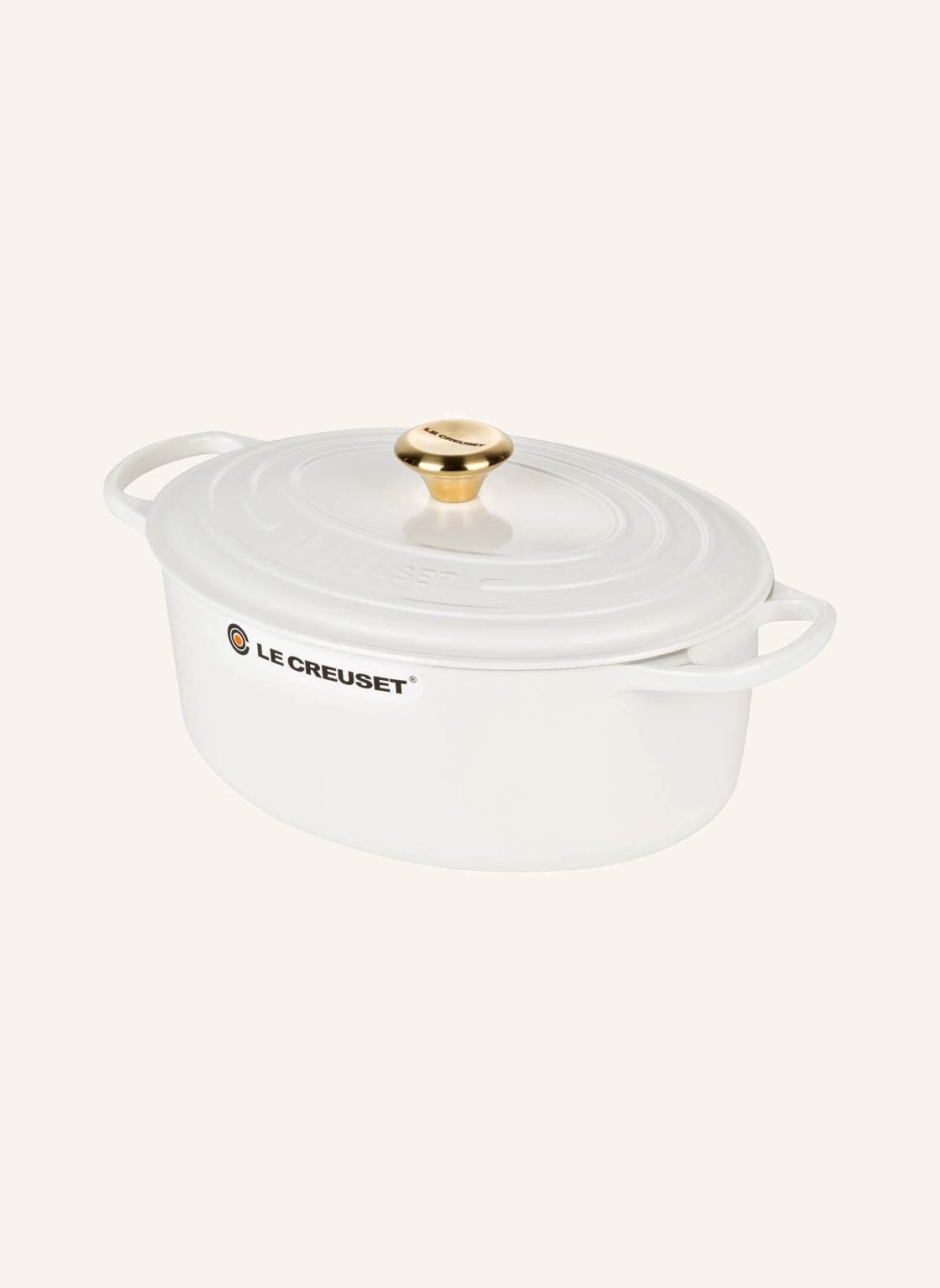 Le Creuset Bräter Signature Oval 31cm Kirschrot Mit Gold Knopf weiss Le Creuset Bräter Signature Oval 31cm Kirschrot Mit Gold Knopf weiss von Le Creuset