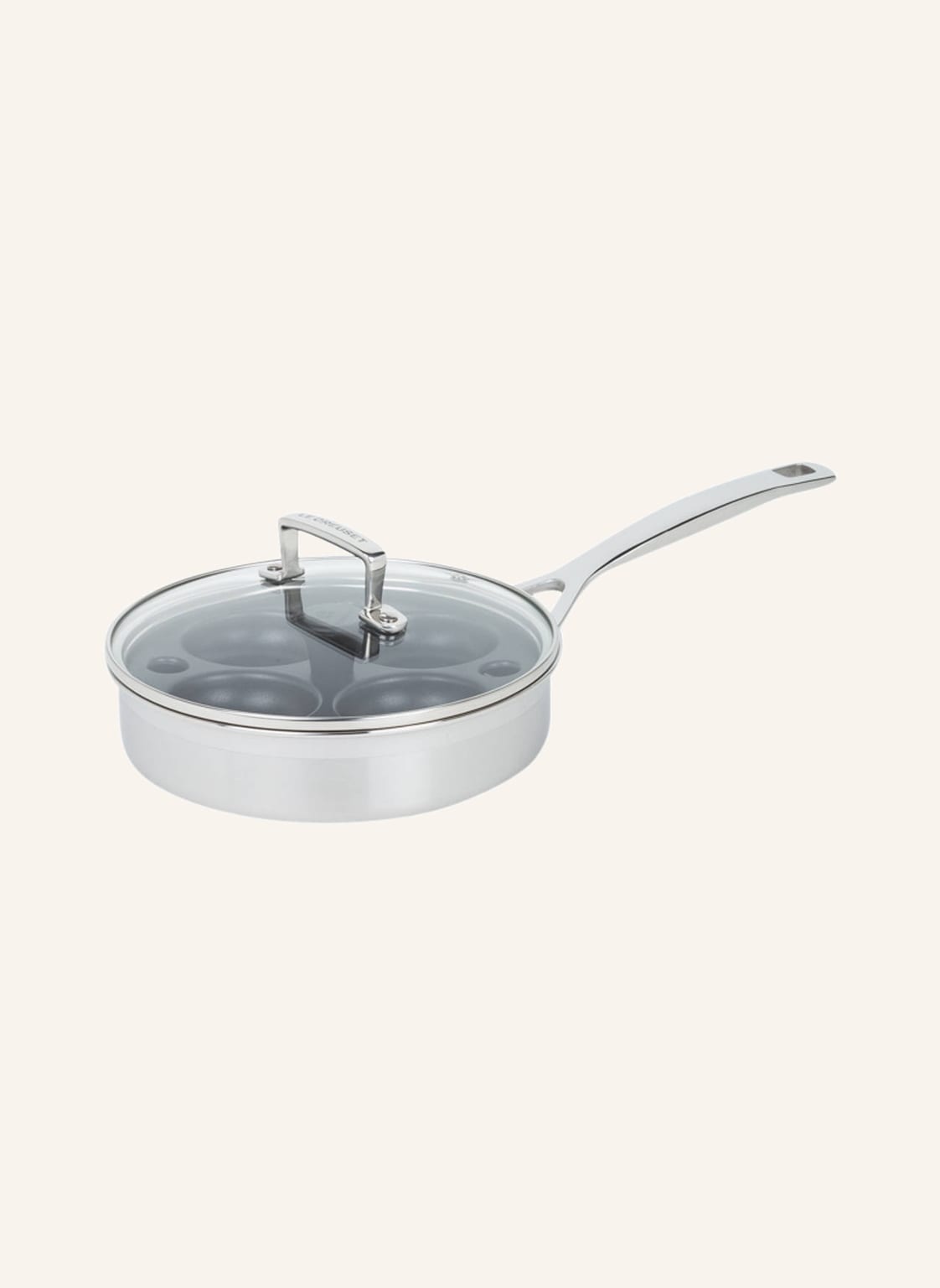 Le Creuset Sauté-Pfanne 3-Ply Mit Pochiereinsatz Und Glasdeckel silber von Le Creuset