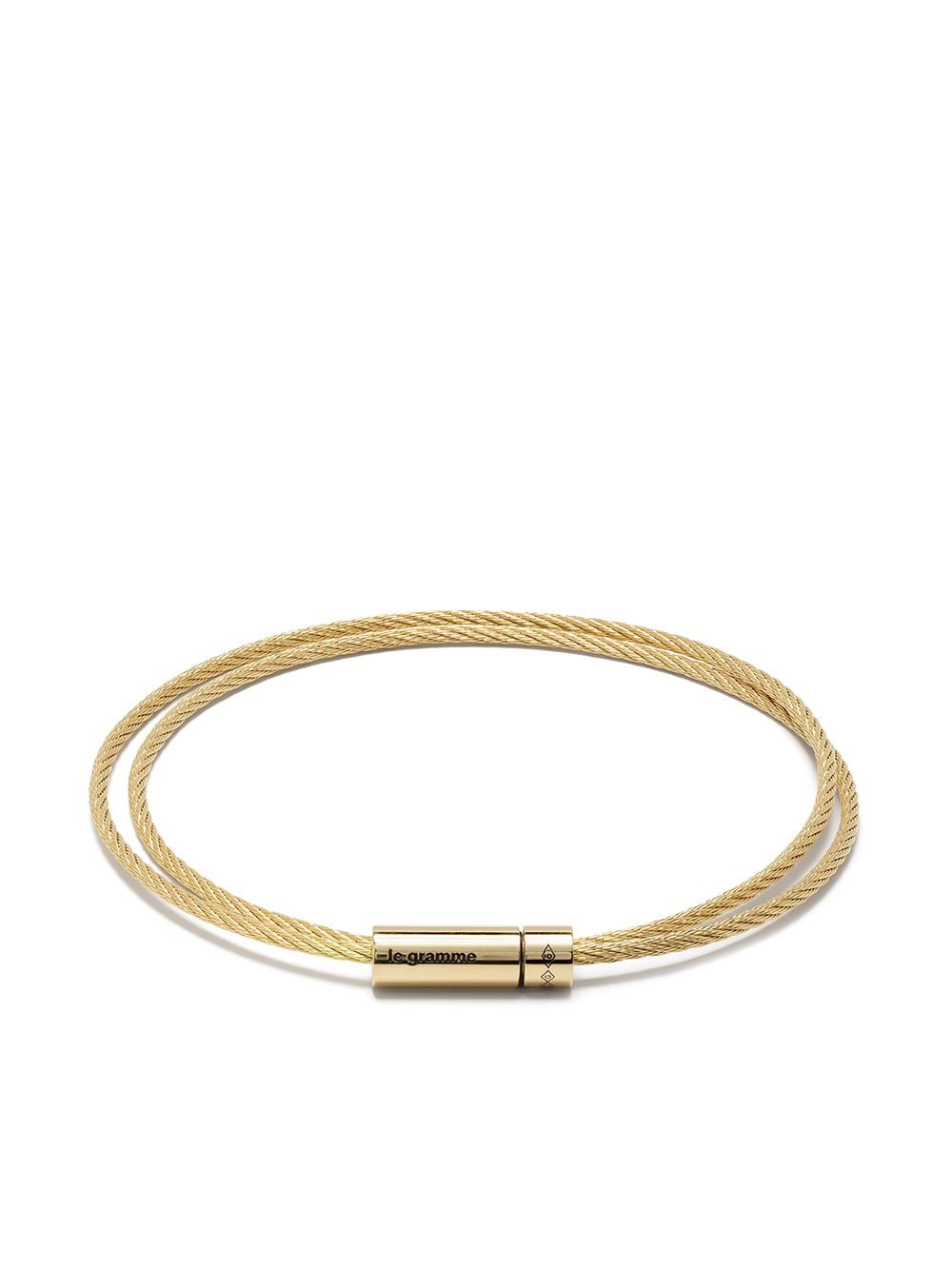 Le Gramme 15g polished yellow gold double cable bracelet von Le Gramme