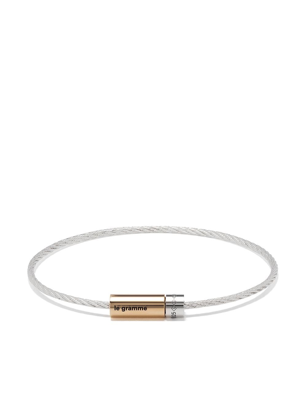 Le Gramme 18kt gold and silver 7g polished bicolor cable bracelet von Le Gramme