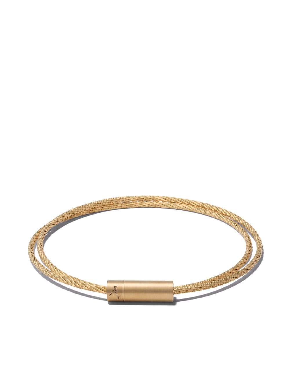 Le Gramme 18kt brushed yellow gold Le 15 Grammes Double Cable bracelet von Le Gramme