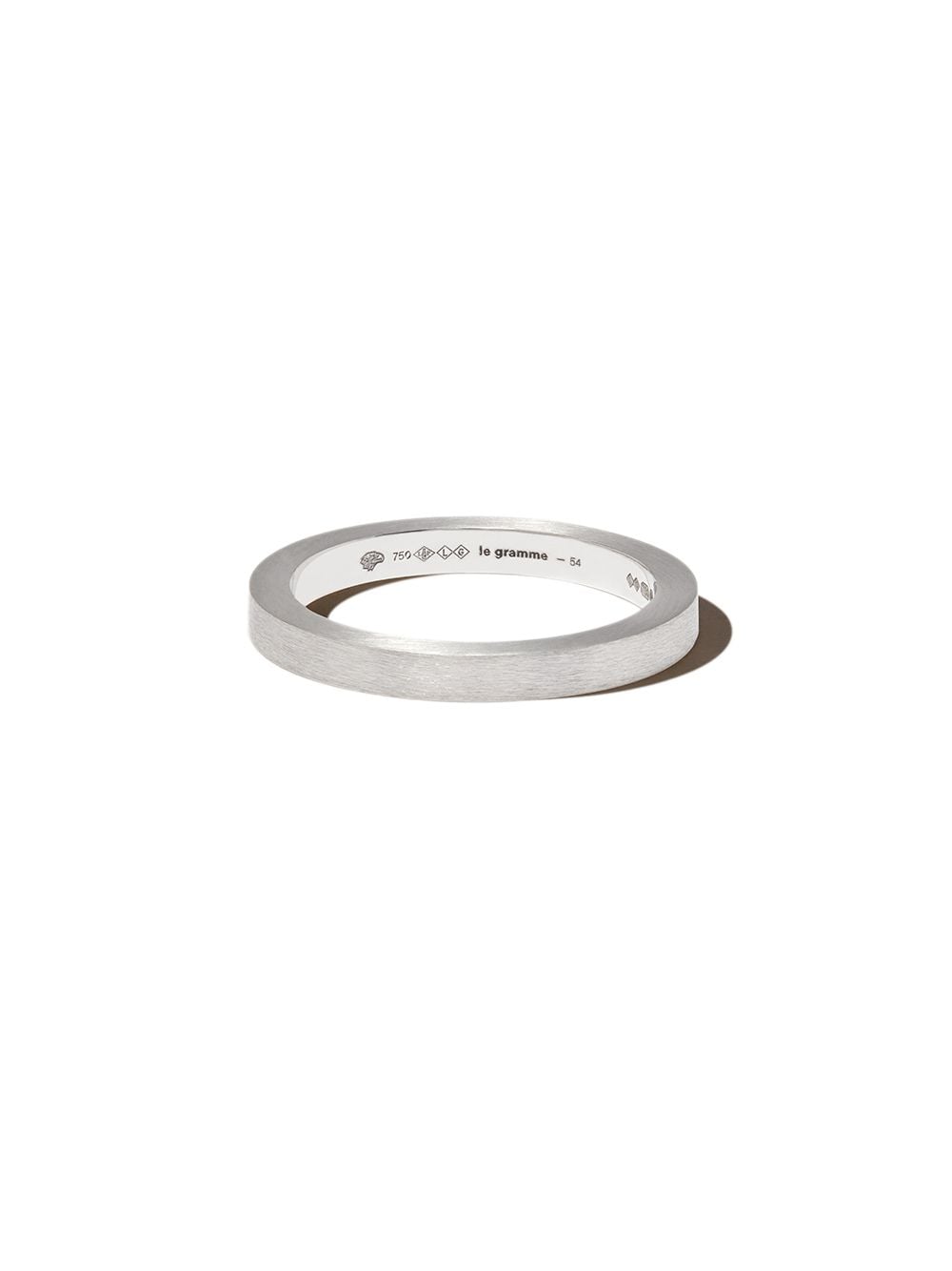Le Gramme 18kt white gold 5g ribbon brushed band ring - Silver von Le Gramme