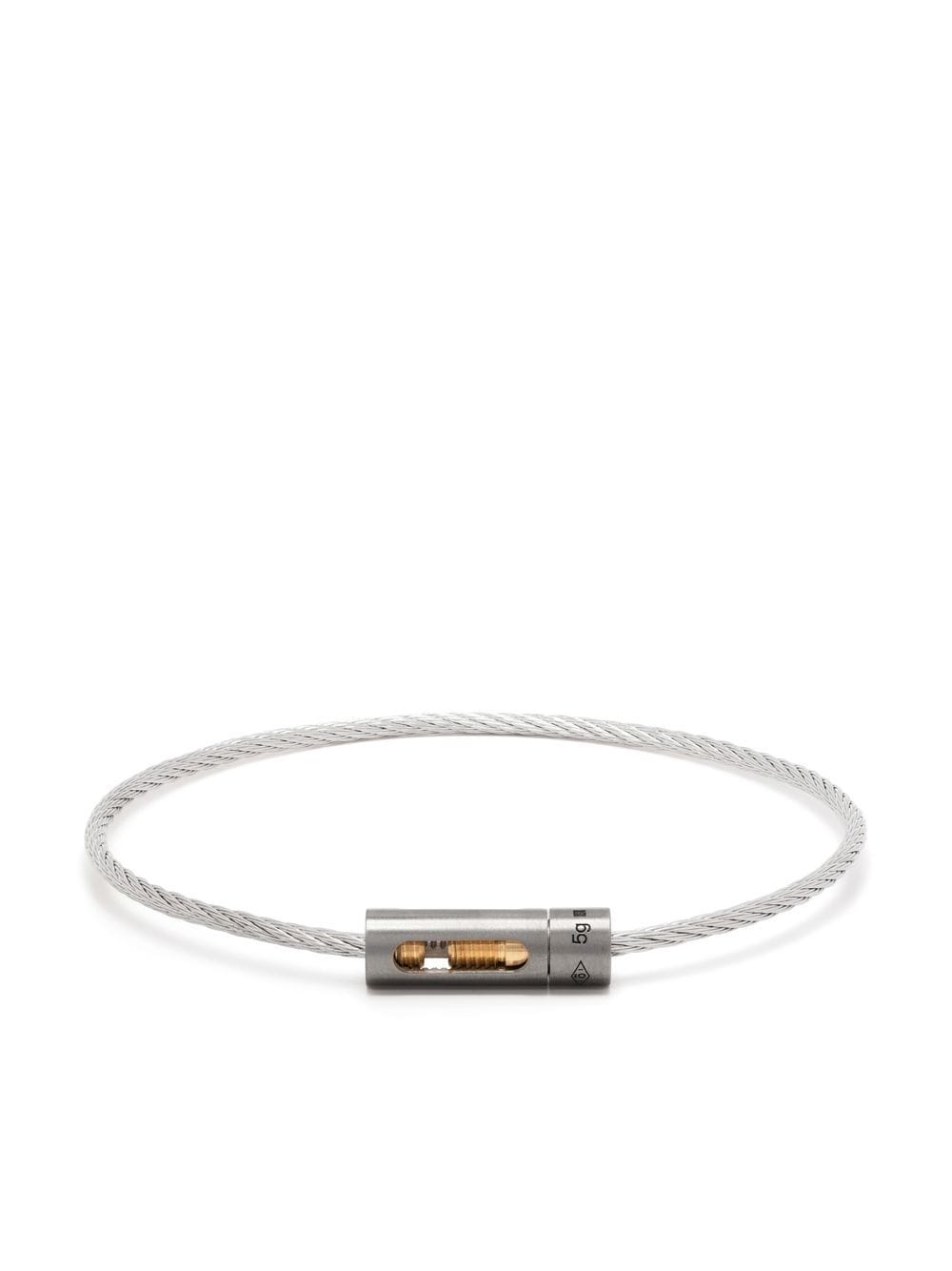 Le Gramme 18kt yellow gold and titanium Cable 5g bracelet - Silver von Le Gramme