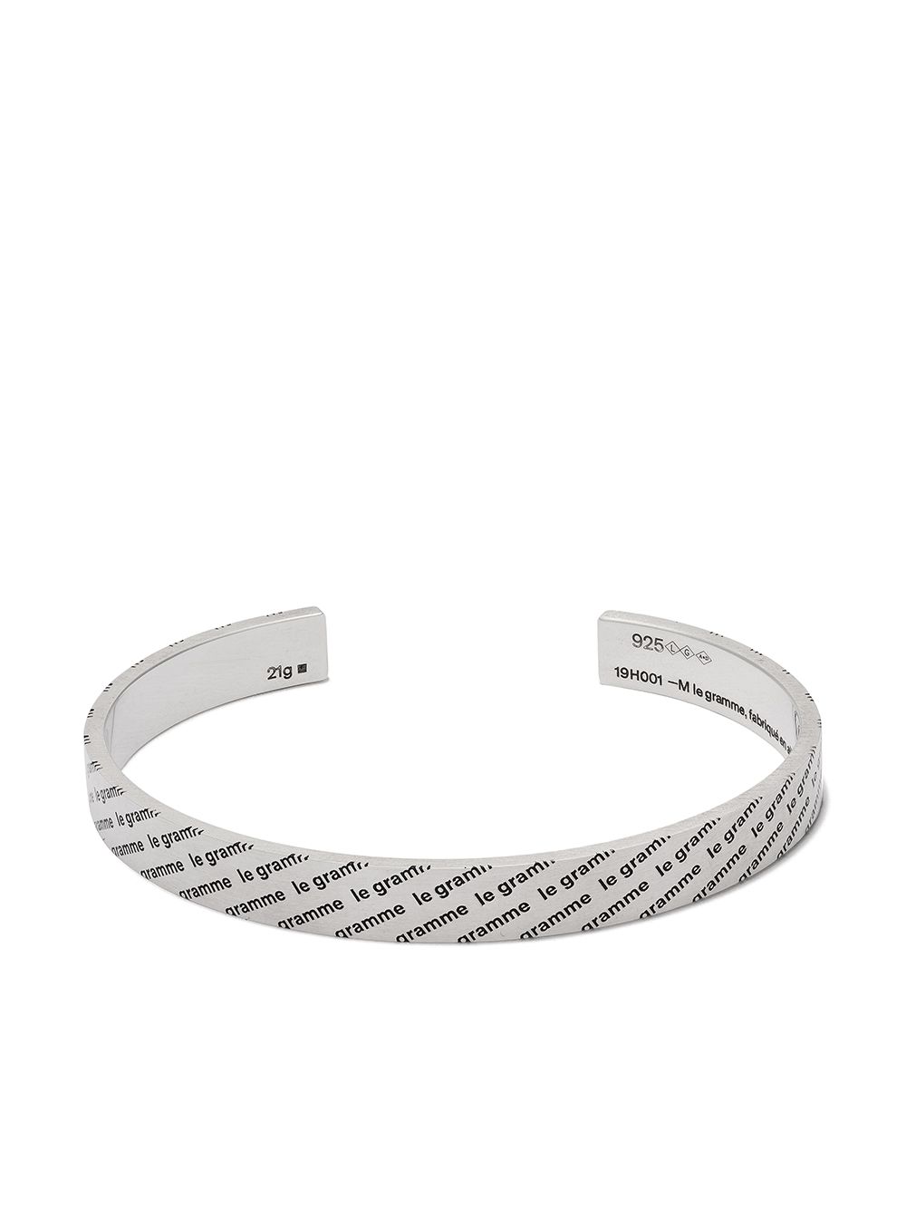 Le Gramme 21g brushed logo bracelet - Silver von Le Gramme