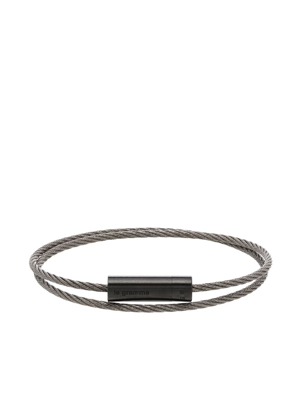 Le Gramme 7g brushed double cable bracelet - Black von Le Gramme