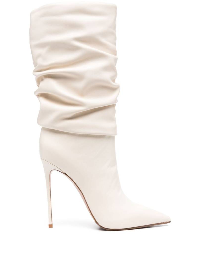 Le Silla 120mm ruched leather boots - White von Le Silla