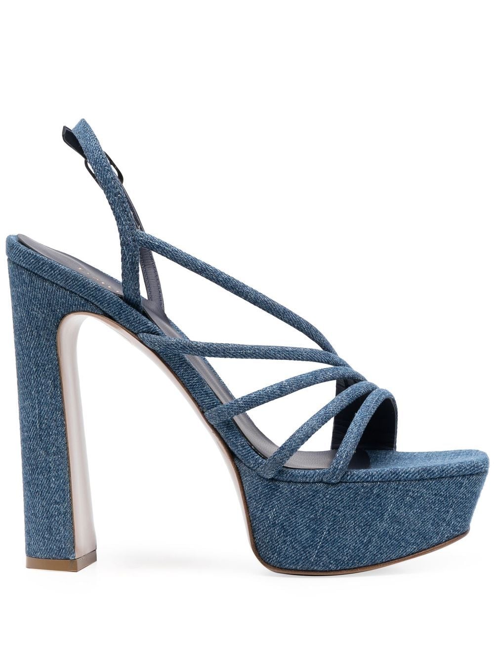 Le Silla 145mm denim platform sandals - Blue von Le Silla