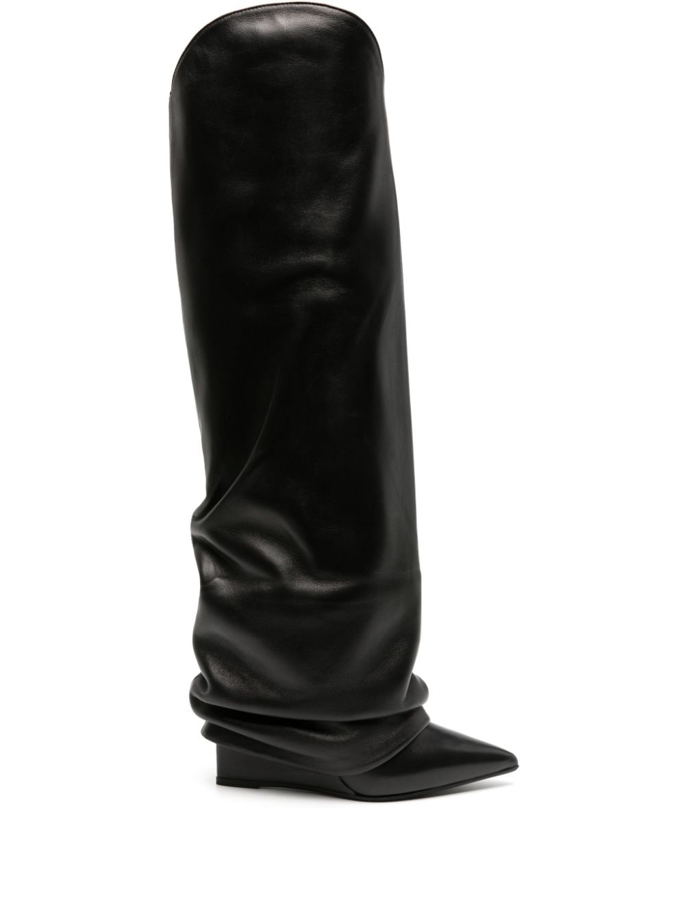 Le Silla Andy 120mm folded-effect leather boots - Black von Le Silla