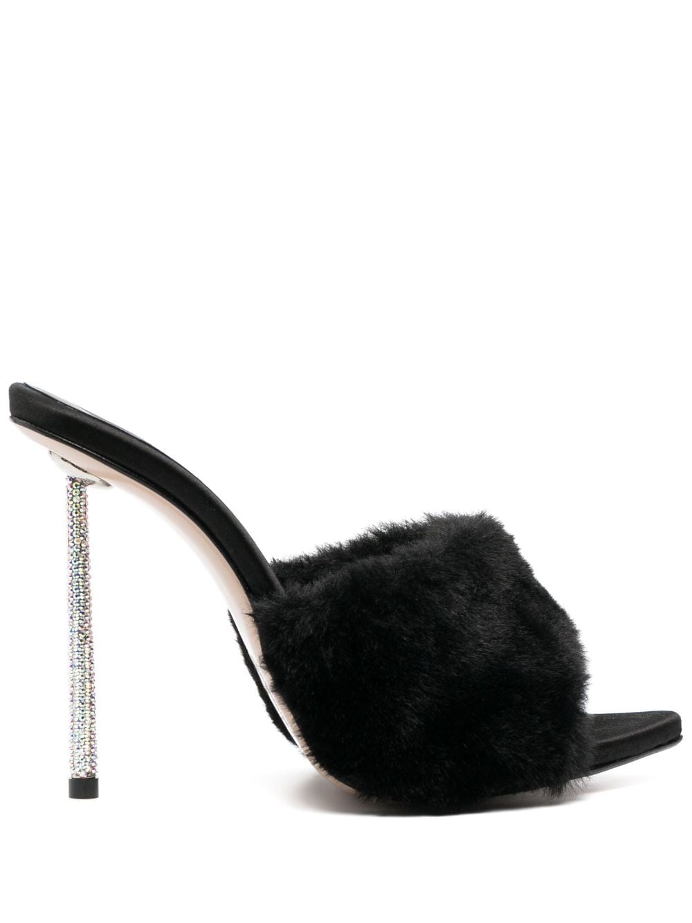 Le Silla Bella 105mm faux-fur mules - Black von Le Silla