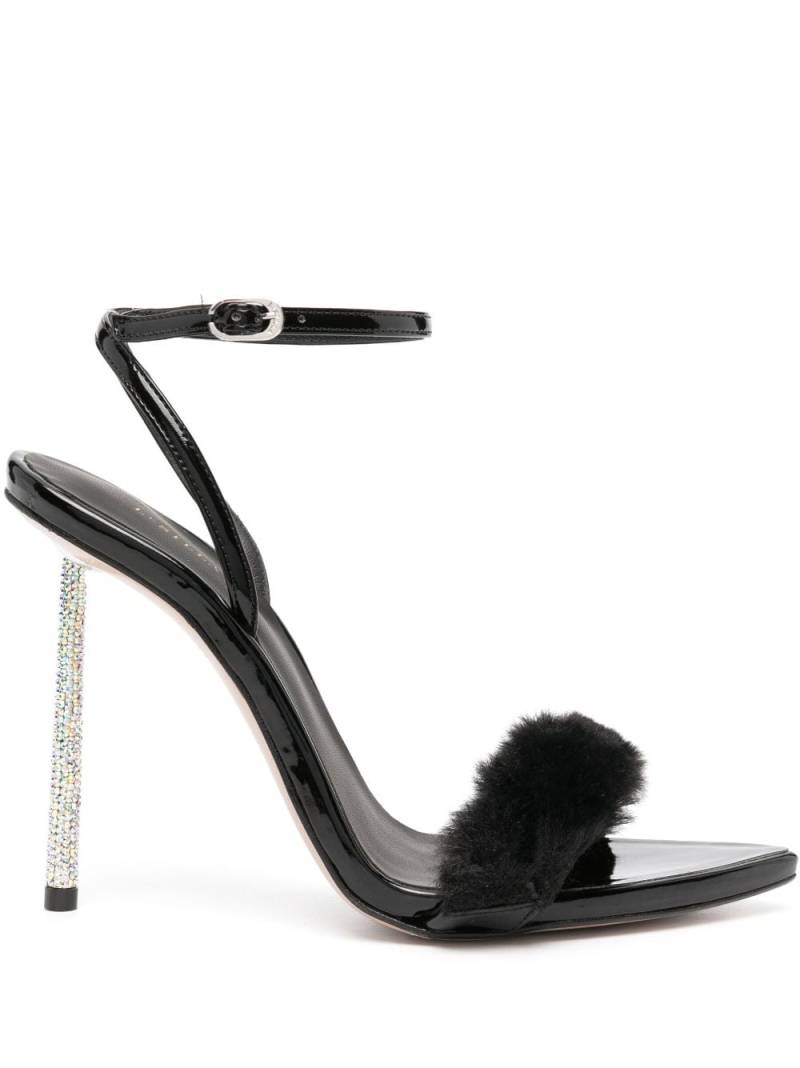 Le Silla Bella 105mm faux-fur sandals - Black von Le Silla