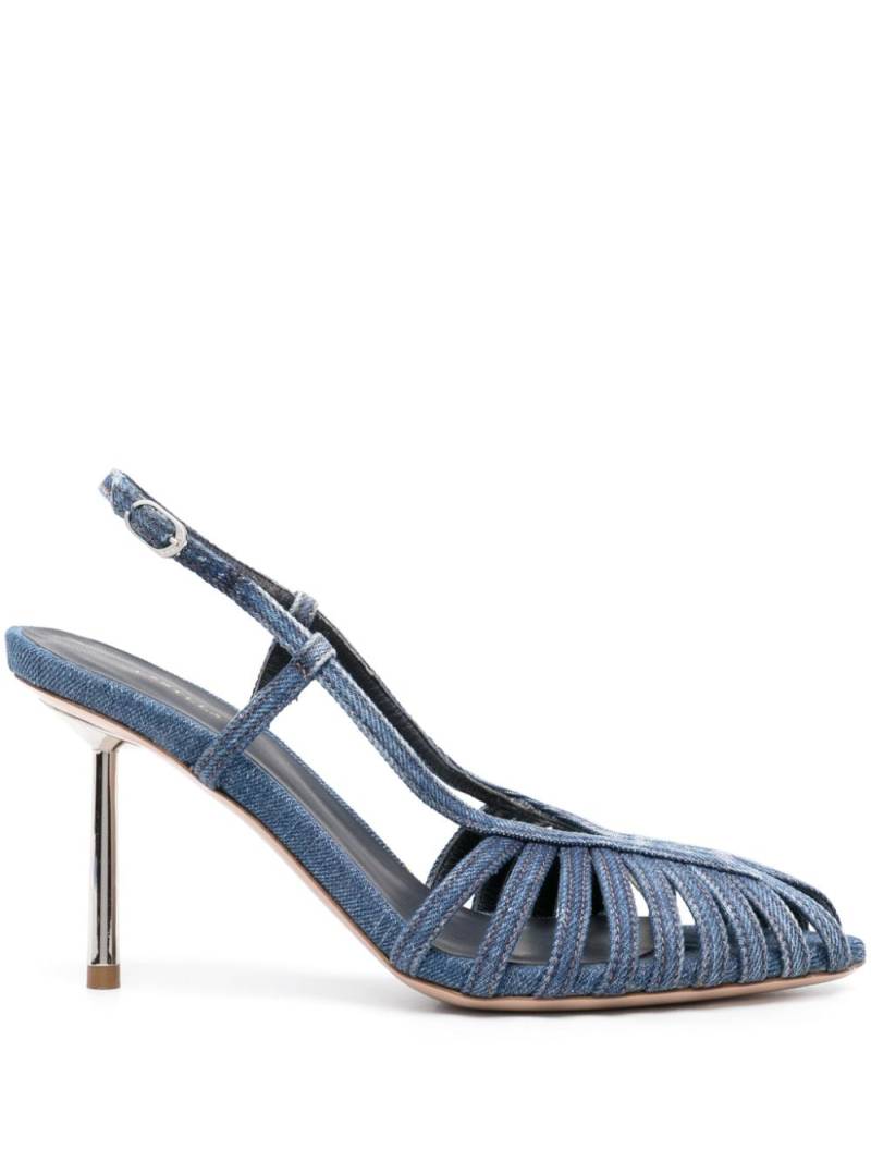 Le Silla Cage 110mm denim slingback pumps - Blue von Le Silla