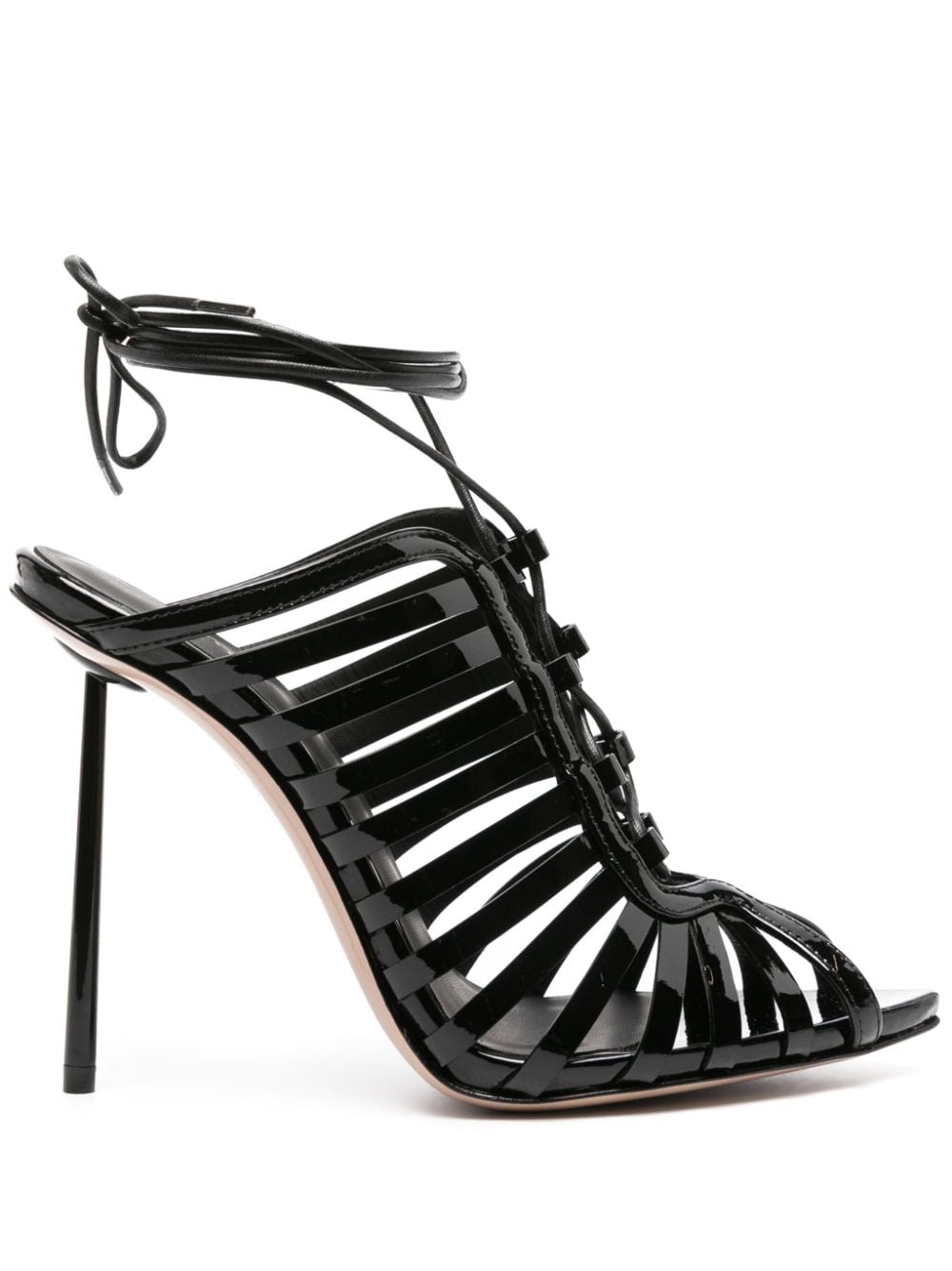 Le Silla Cage 120mm patent-leather sandals - Black von Le Silla