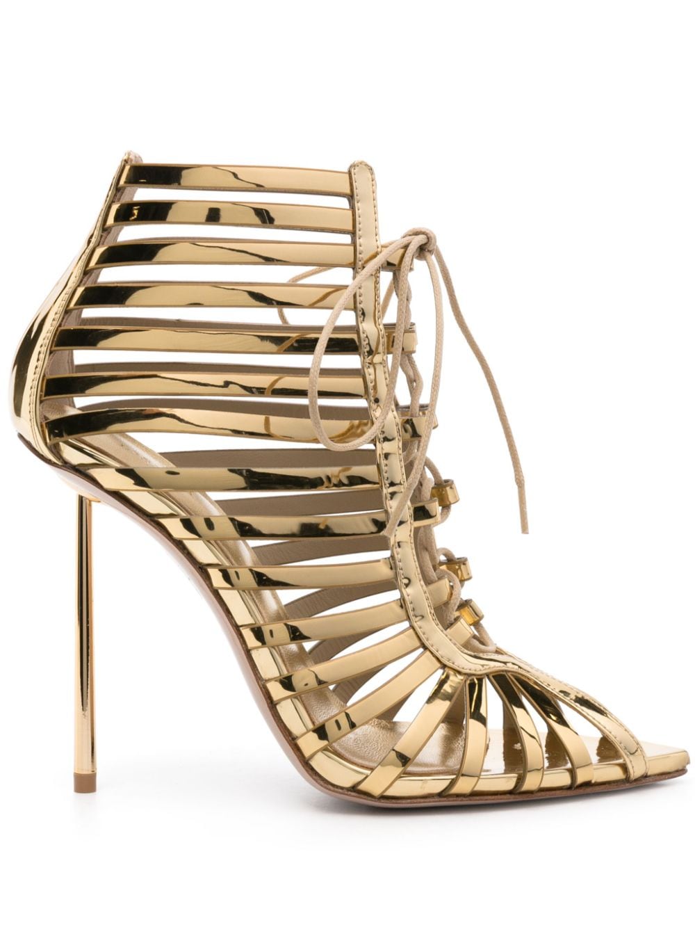 Le Silla Cage 120mm patent-leather sandals - Gold von Le Silla