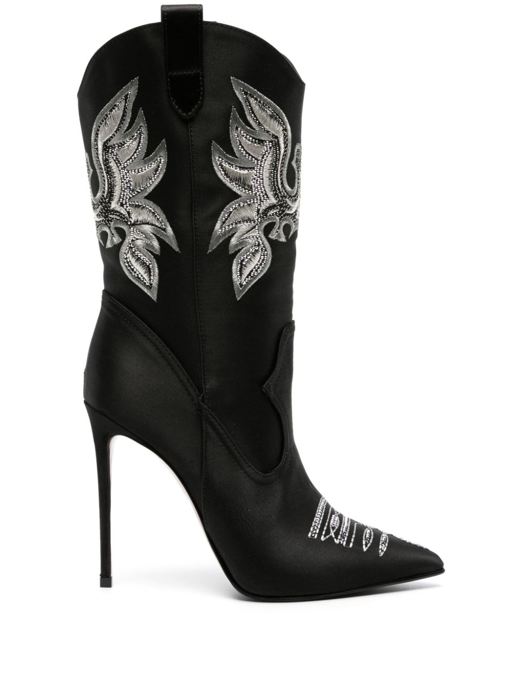 Le Silla Eva Cowboy 120mm satin boots - Black von Le Silla